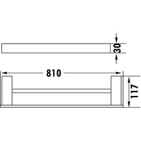 Cubix double towel rail 810mm - Chrome