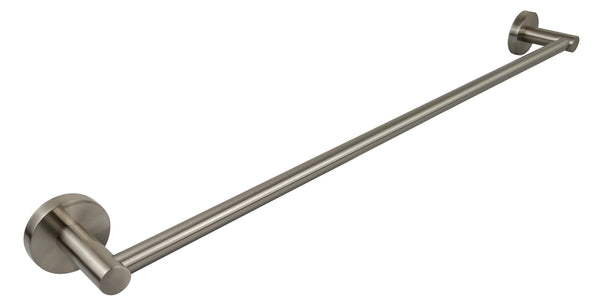 Round Single Towel Rail 750mm - Brushed Nickel