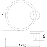 Round Towel Ring - Brushed Gold