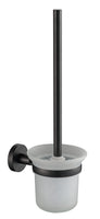 Round Toilet Brush Holder - Matt Black