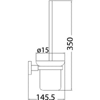 Round Toilet Brush Holder Glass- Chrome