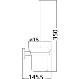 Round Toilet Brush Holder Glass- Chrome