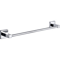 Square Single Towel Rail 600mm - Chrome