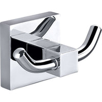 Square Double Robe Hook - Chrome