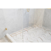 Tile Insert Floor Waste Brushed Gold - 800mm