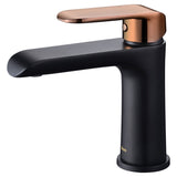 Ikon Kiama basin Mixer - Matt Black & Rose Gold