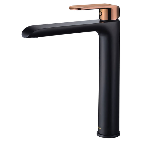 Ikon Kiama basin Mixer Tall - Matt Black & Rose Gold