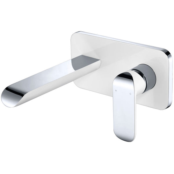 Ikon Kiama Wall Mixer & Spout Combination  - Chrome & White