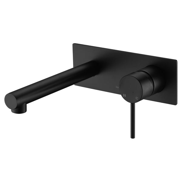 Ikon Hali Wall Spout & Mixer Combination - Matt Black