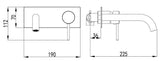 Ikon Hali II Wall Spout & Mixer Combination - Matt Black