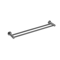 Round Double Towel Rail 600mm - Gunmetal Grey