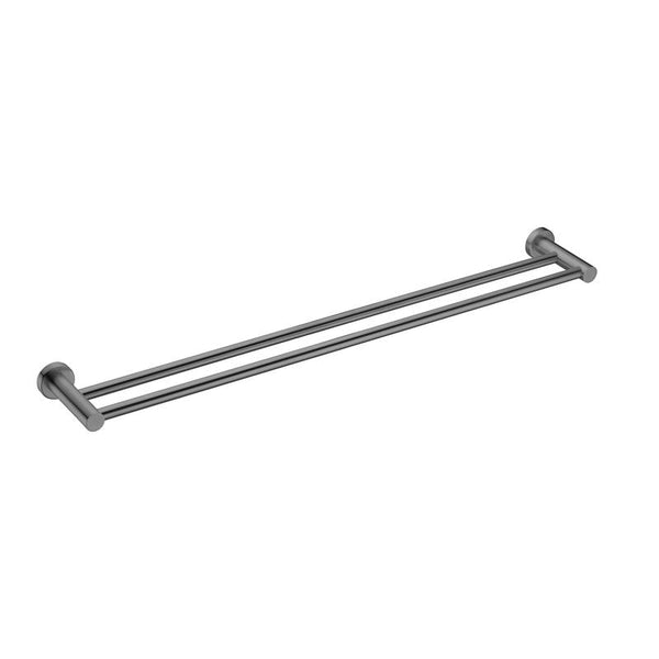 Round Double Towel Rail 750mm  - Gunmetal Grey