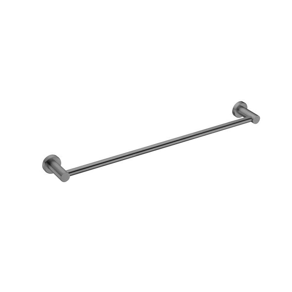 Round Single Towel  Rail 600mm  - Gunmetal Grey