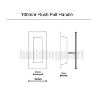 Matt Black Sliding Flush Pull - 100mm x 50mm