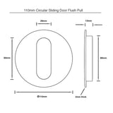 Circular Sliding Door Flush Pull - 110mm