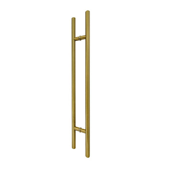 Antique Brass Finish 1200mm Round Door Pull (Pair) - Kiama Series