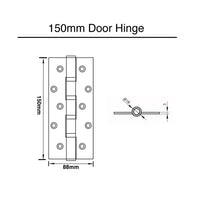 150mm Extra Large Door Hinges (Pair) - Matt Black Finish