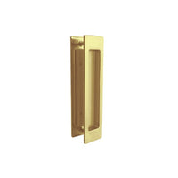 Rectangular Brushed Gold Sliding Flush Pulls (Pair) - 150mm x 38mm