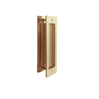 Rectangular Brushed Gold Sliding Flush Pulls (Pair) - 150mm x 38mm