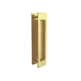 Rectangular Brushed Gold Sliding Flush Pulls (Pair) - 180mm x 38mm