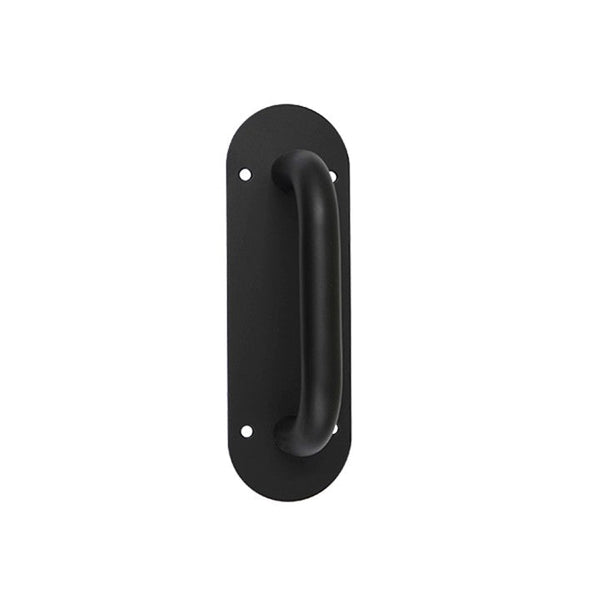 Oval Shaped Push and Pull Door Plate - Matt Black Finish