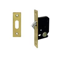 Sliding Hook Lock with a Narrow Backset  - Brushed Gold