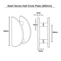 Brushed Gold Half Circle Door Plate (Pair) 300mm - Nash Series