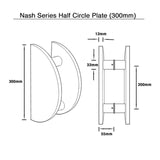 Brushed Gold Half Circle Door Plate (Pair) 300mm - Nash Series