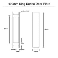 400mm Brushed Gold Door Pull Plate (Pair) - King Series