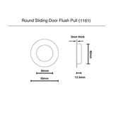 Matt Black Round Sliding Flush Pull - 50mm