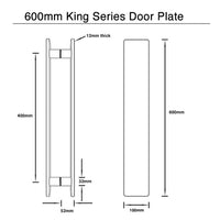 600mm x 100mm Brushed Gold Entry Door Plate (Pair) - King Series