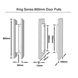 800mm x 100mm Matt Black Door Plate (Pair) - King Series