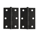 Matt Black Door Hinges (Pair) - 85 x 60 x 1.6mm