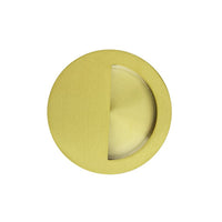 90mm Round Sliding Flush Pull  (Semi Closed) - Brushed Gold