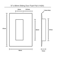 Sliding Door Flush Pull - 97mm x 66mm