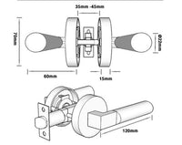 Brushed Gold Finish Entrance Lock Set - Pacifica Series