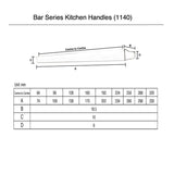 Matt Black kitchen Handle (96mm) - Bar Series