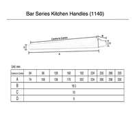 Matt Black kitchen Handle (64mm) - Bar Series