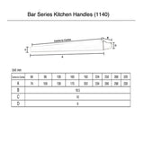 Matt Black kitchen Handle (64mm) - Bar Series