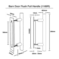 Barn Door Flush Pull with a Round Handle