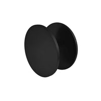 Matt Black Round Plate Door Pulls (Pair) 220mm - Coral Series