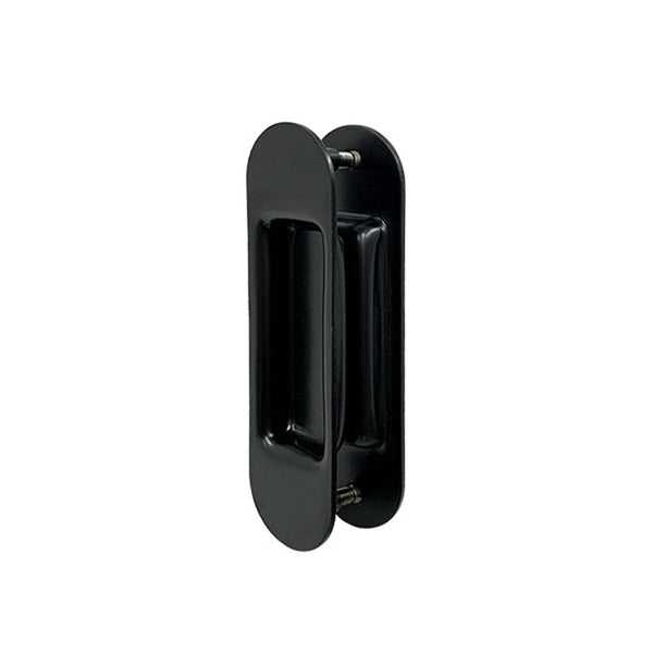 Matt Black  Oval Sliding Flush Pulls (Pair) - 120mm x 34mm