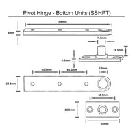 304 Grade Stainless Steel Pivot Hinge - Brushed Gold