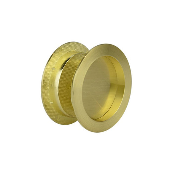 75mm Round Sliding Flush Pulls (Pair) - Brushed Gold