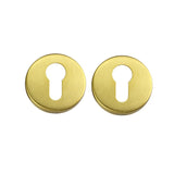 Round Euro Cylinder Escutcheon Plate -  Brushed Gold Finish