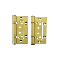 Brass Finish Non Morticed Door Hinges (pair) - 100 x 75 x 2mm