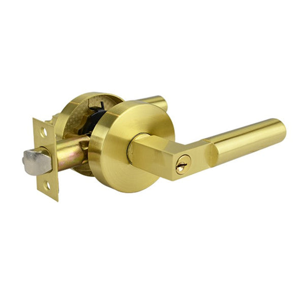 Brushed Gold Finish Entrance Lock Set - Pacifica Series