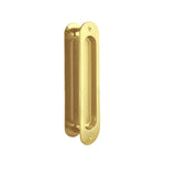 Brushed Gold Oval Sliding Flush Pulls (Pair) - 180mm x 38mm