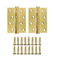 Brushed Gold Finish Door Hinges (pair) - 100 x 75 x  3mm