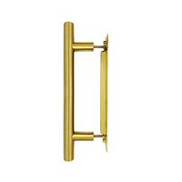 Barn Door Flush Pull Round Handle - Brushed Gold